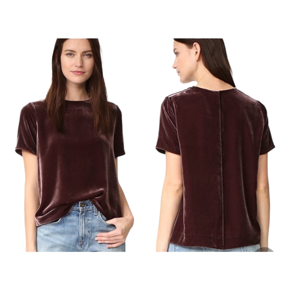 Vince Velvet Split back Top Size XS